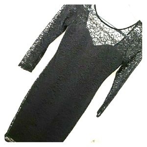 Black Lace Sheath Fit Dress